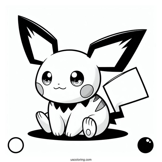 Pichu Pokemon Poster Coloring Page For Kids