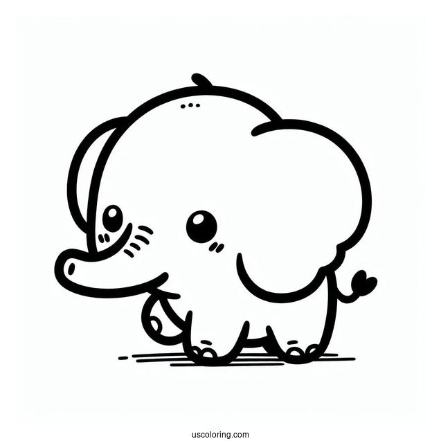 Kawaii Elephant With Little Trunk