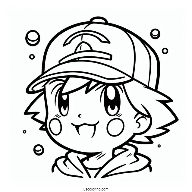 Coloring Page Of Ash From Pokemon
