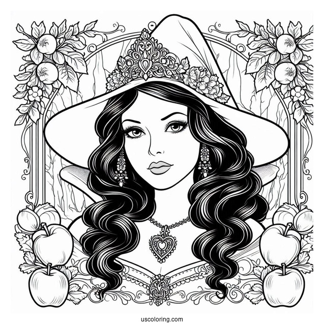 Queen Grimhilde Witch Coloring Page