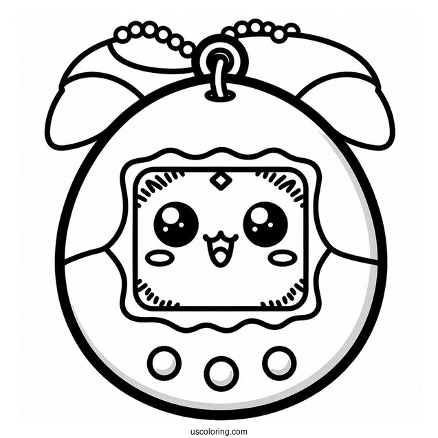 Simple Tamagotchi Coloring Pages Pet In Console
