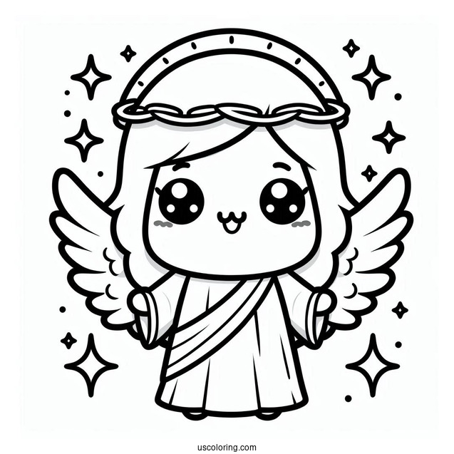 Cute Kawaii Jesus Christ Coloring In