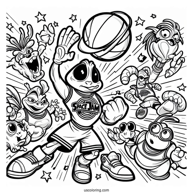 Space Jam Monstars Bang Coloring Page For Kids