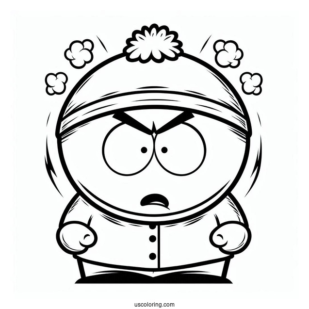 South Park Coloring Page Of Angry Eric Cartman