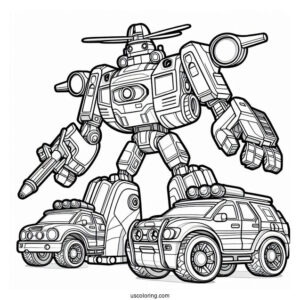 Detailed Rescue Bots Coloring Page Assembled