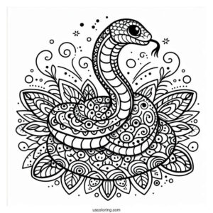 Snake Mandala To Color For Adults