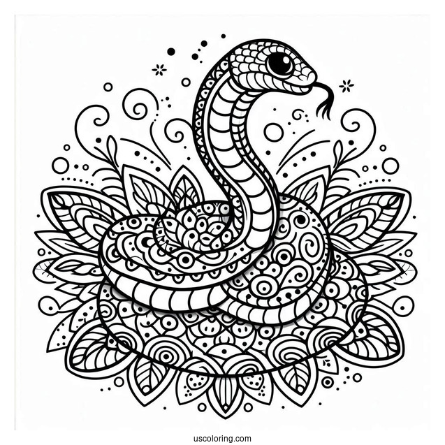 Snake Mandala To Color For Adults