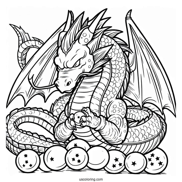 Shenron Dragon With Balls To Color