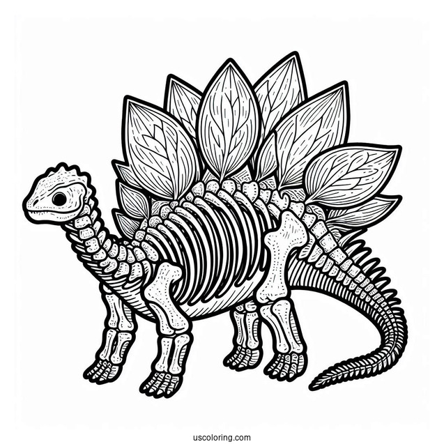 Stegosaurus Coloring Page Skeleton