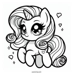 Chibi Equestria Girls Rarity Coloring Page For Preschoolers