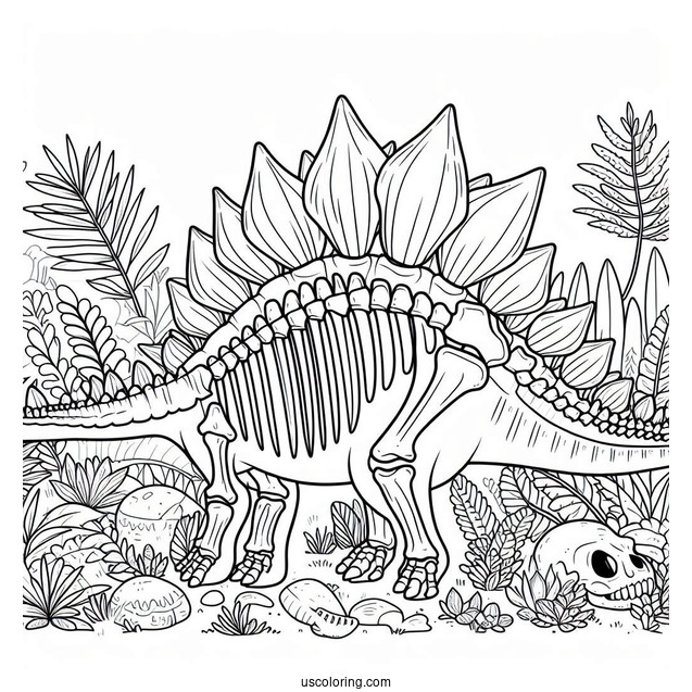 Stegosaurus Coloring Page Skeleton