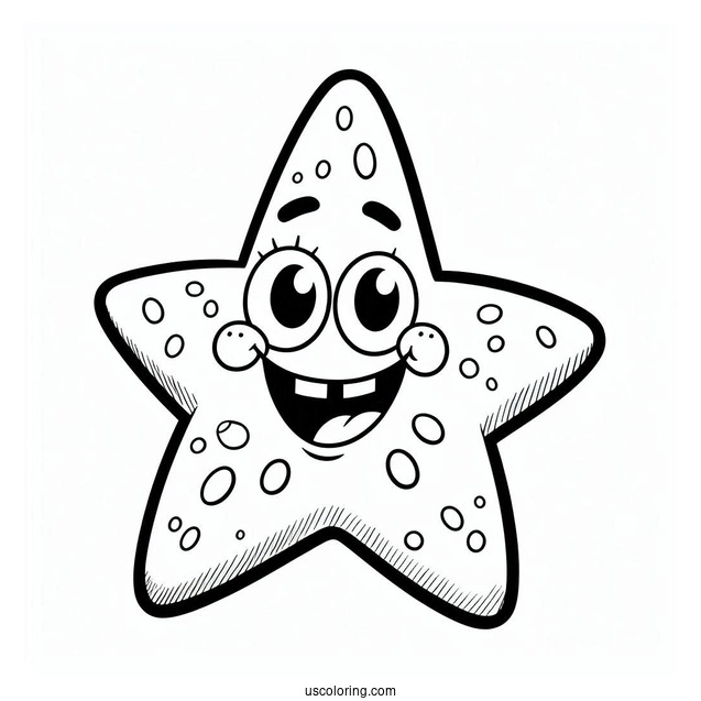 Starfish Coloring Page Of Patrick Star From SpongeBob