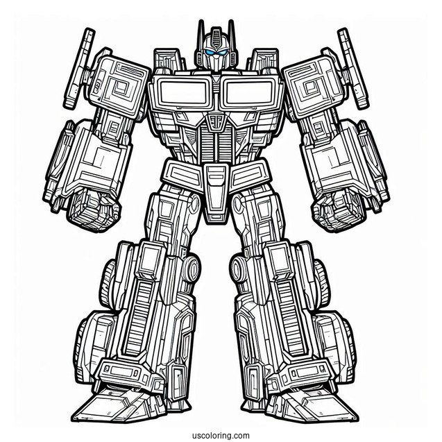 Easy Optimus Prime Coloring Page Outline For Preschoolers