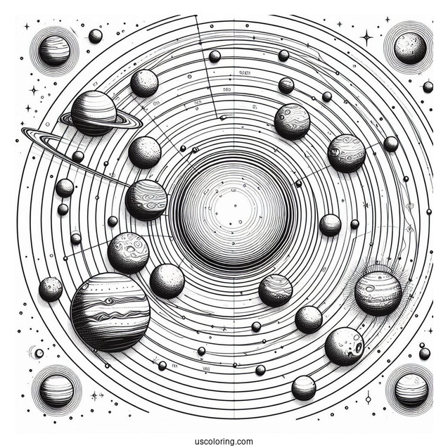 Solar System Map Including Pluto To Color