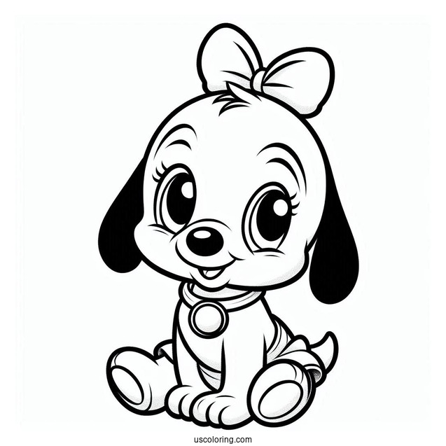 Simple Baby Pluto Coloring Page For Preschoolers