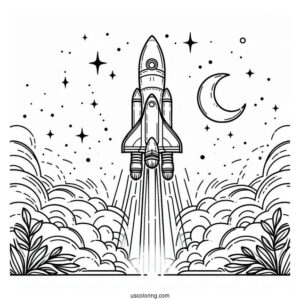 Ariane 5 Rocket Blasting Off Launch Pad