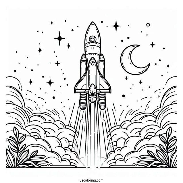 Ariane 5 Rocket Blasting Off Launch Pad