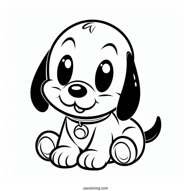 Simple Baby Pluto Coloring Page For Preschoolers