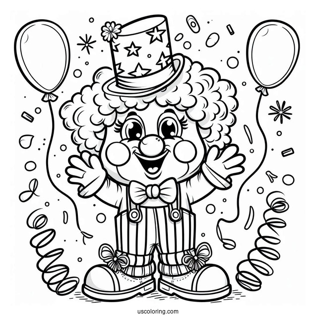 Party Clown with Big Pants Coloring In