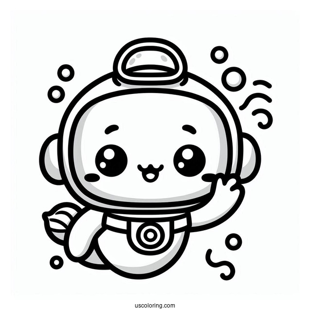 Octonauts Coloring Page Of Kawaii Dashi Waving