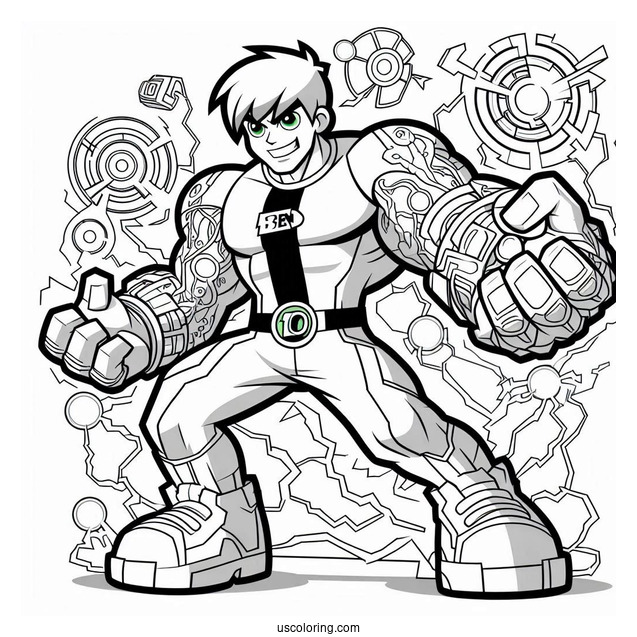 Detailed Ben 10 Coloring Page Of Way Big