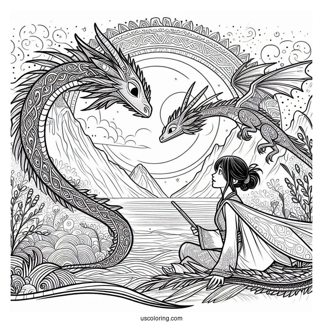 Raya And The Last Dragon Coloring Page Poster