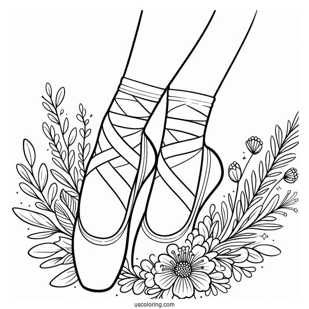 Coloring Page Of Ballerina Shoes