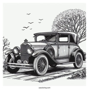 Vintage Porche Coloring Page