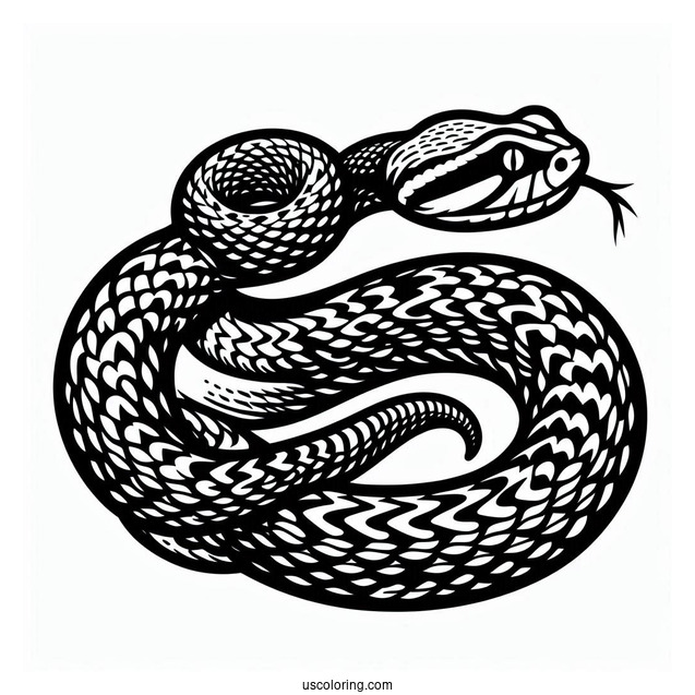 Deadly Rattlesnake To Color In