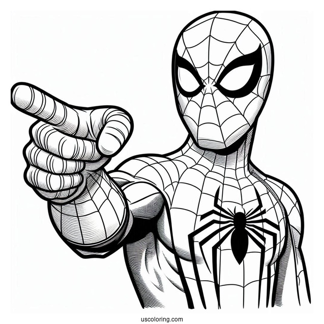Spider-Man Pointing Meme Coloring Sheet