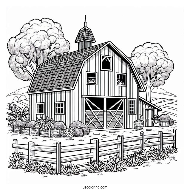 Farm Barn To Color