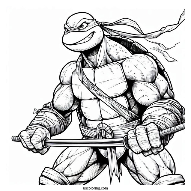 Ninja Turtles Coloring Page Of Simple Leatherhead Charging
