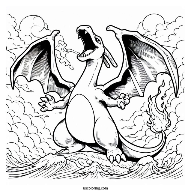 Charizard Roaring In The Sky