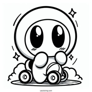 Shy Guy Coloring Page In Mario Kart Race Track