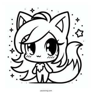 Kawaii Cartoon Tails Coloring Page For Kids