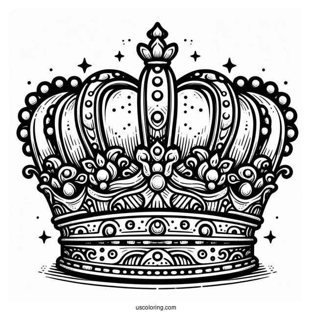 Big Realistic Crown Coloring Page