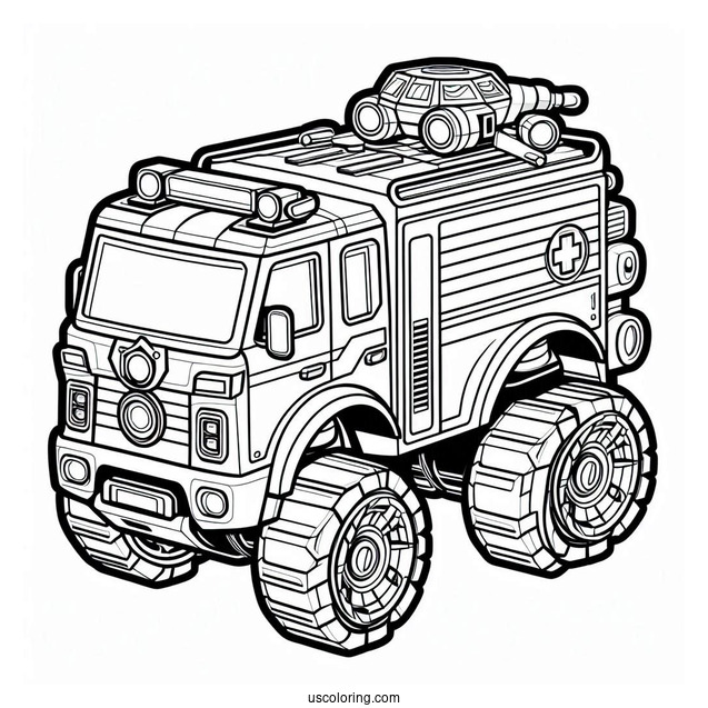 Detailed Rescue Bots Coloring Page Assembled