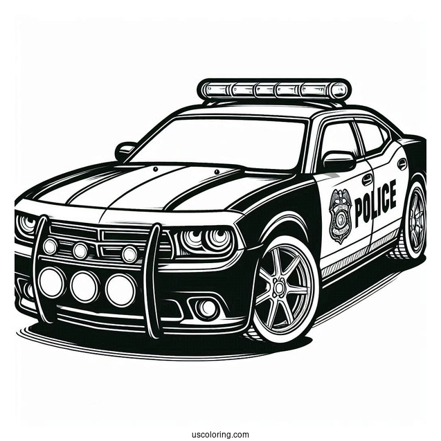 Police Car Coloring Page