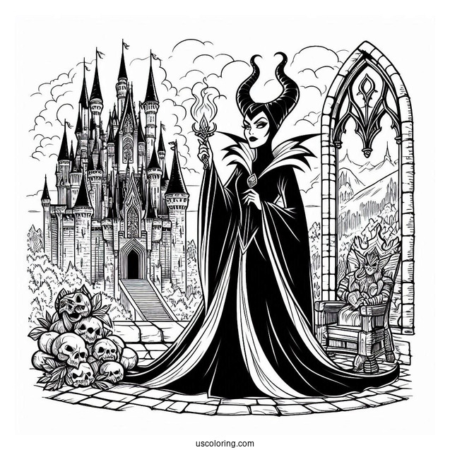 Maleficent In Castle Dungeon Coloring Page