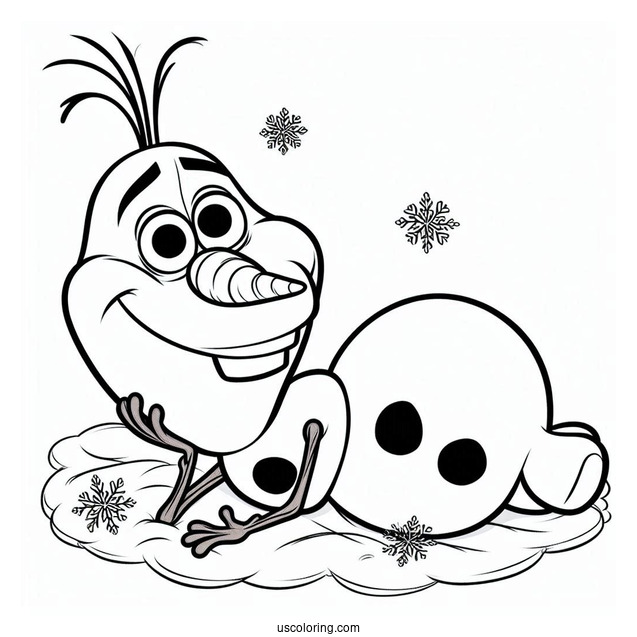 Adorable Olaf Coloring Page