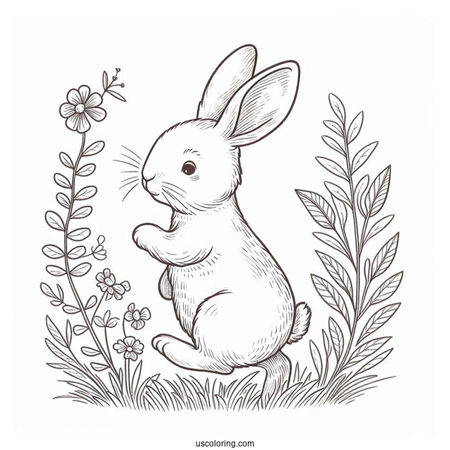Simple Peter Rabbit Coloring Page For Kids