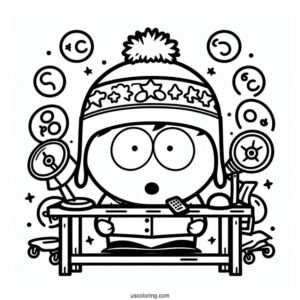 Easy Kyle Broflovski South Park Coloring Page For Kids