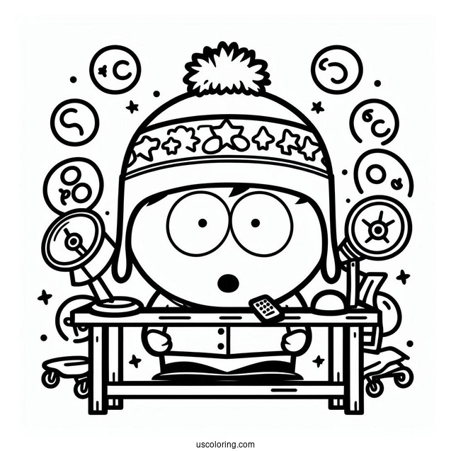 Easy Kyle Broflovski South Park Coloring Page For Kids