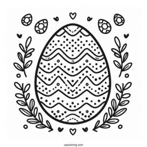 Chevron And Polka Dots Easter Egg Coloring Sheet For Preschoolers