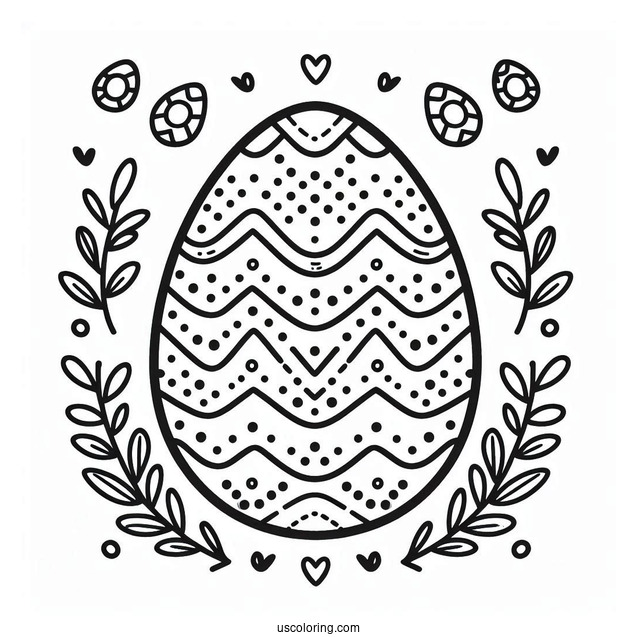Chevron And Polka Dots Easter Egg Coloring Sheet For Preschoolers