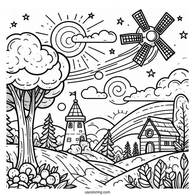 Sprunki Coloring Page Of Sky For Preschoolers