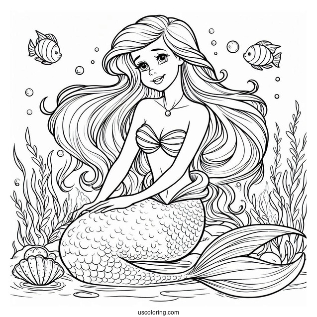 Detailed Little Mermaid Coloring Page