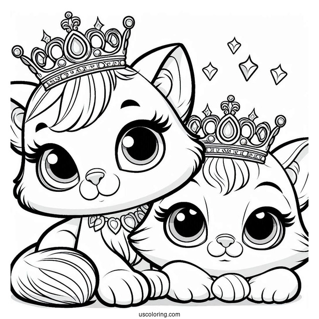 Palace Pets Coloring Page Of Nuzzles Wearing Crown