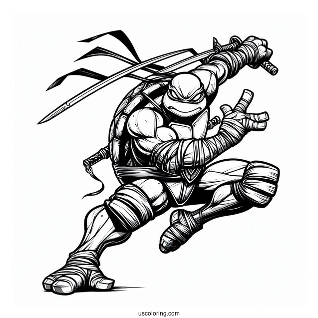 Ninja Turtles Coloring Page Of Spinter In Fighting Pose