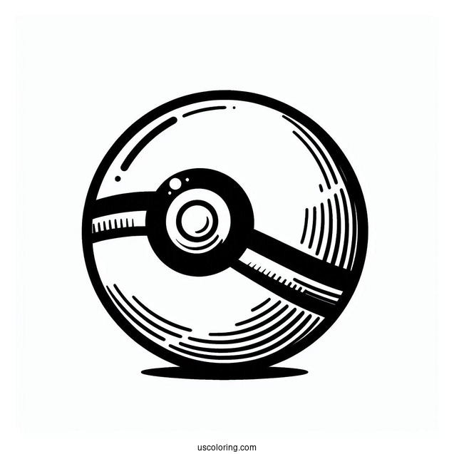 Simple Pokéball Coloring Page With Different Markings